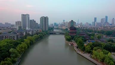 4k航拍南京外秦淮风景视频的预览图